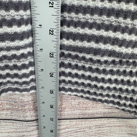 Lucky Brand‎ Striped Scoop Neck Tie Side Knit Top Women's Size Medium Gray/White - Picture 11 of 11